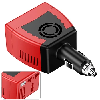 Инвертор мощностью 150 Вт с портами зарядки USB 2.1A Преобразователь мощности для автомобиля