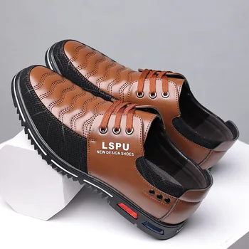 Кожаная мужская обувь люксового бренда, Трендовая повседневная обувь в Англии, Мужские кроссовки, Итальянская Дышащая Мужская обувь для отдыха, Chaussure Homme