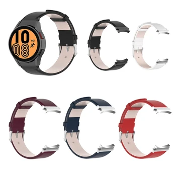 Кожаные ремешки для часов, быстросъемный ремешок для умных часов Galaxy Watch4, изогнутый ремешок, браслет 42 мм/ 40 мм, аксессуары