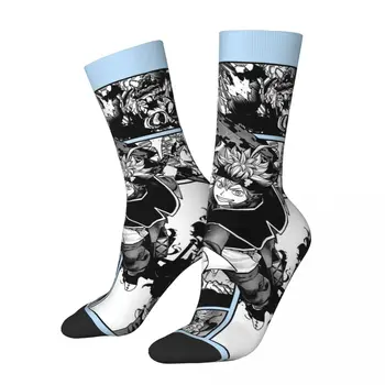 Компрессионные носки в стиле Манга Crazy для мужчин в стиле ретро, Унисекс, Черный клевер, Аниме, Уличный стиль, Новинка, подарок на носок