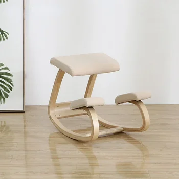 Коррекция положения сидя на стуле Компьютерное кресло Офисное Простое кресло-качалка Nordic из массива дерева