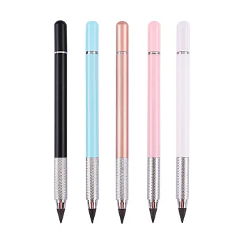 Металлический вечный карандаш для школьного письма, ручка со сменным карандашным наконечником, офисные принадлежности, канцелярские принадлежности