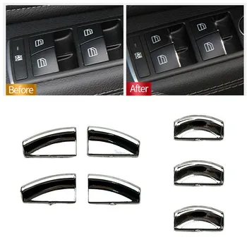 Наклейки на Кнопку Подъема Двери Автомобиля Мини-Кнопка Переключения Хромированная Для Mercedes/Benz E W212 C W204 GLK X204 ML GL W166 X166 Class