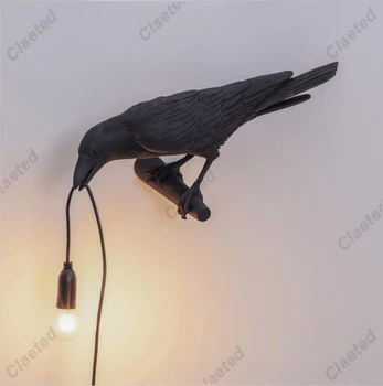 Настенный светильник Lucky Bird Crow из смолы, настольная лампа, Ночник, Прикроватная тумбочка для спальни, Настенный светильник для гостиной, Украшение дома
