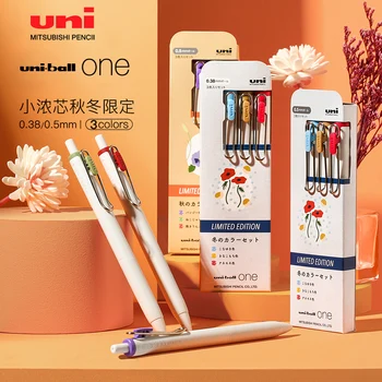 Осенне-зимний Ограниченный набор UNI Small с толстым сердечником, быстросохнущая гелевая ручка Uniball One Pressed, школьные принадлежности, цветные водяные ручки