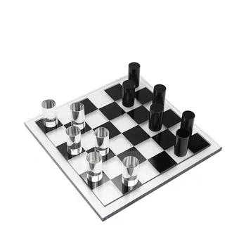 Простые мраморные украшения высококачественные мраморные шахматы украшения для дома черно-белые мраморные украшения для рабочего стола