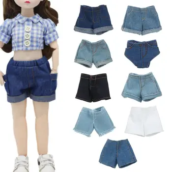 Разношерстная повседневная одежда 11,5 дюймов для кукол 1/6 BJD, джинсы с цветочным рисунком, кожаные брюки, шорты, аксессуары для одежды, брюки для кукол