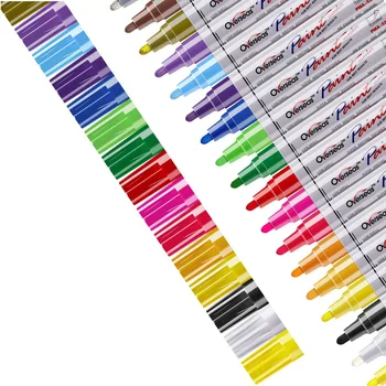Фломастеры для рисования 18 цветов, Перманентный водонепроницаемый быстросохнущий фломастер на масляной основе, средний наконечник, разноцветная ручка для рисования по металлу
