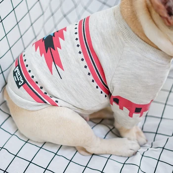 Футболка для собак новейшего дизайна, подходящая для французского бульдога, свитер из канадского клена, доступны темно-синий и белый цвета